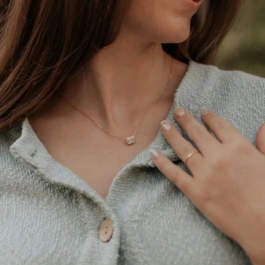 Blair Diamond Rectangle Necklace
