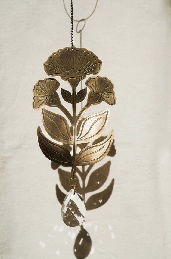 Floral Brass Suncatcher