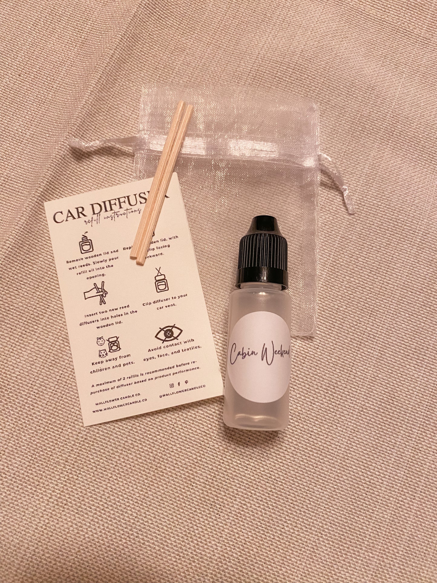 Cabin Weekend Car Diffuser refill kit