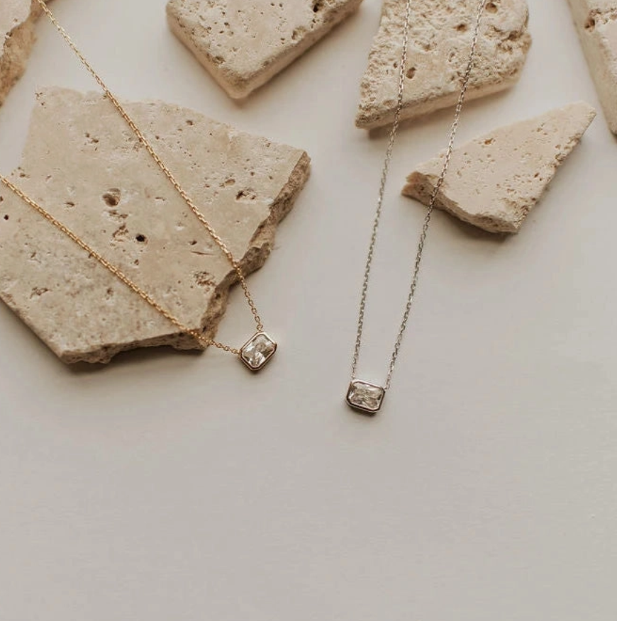 Blair Diamond Rectangle Necklace