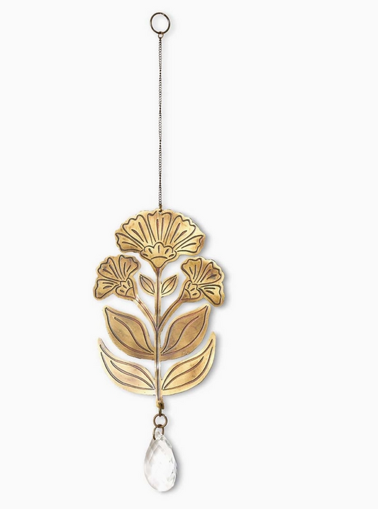 Floral Brass Suncatcher